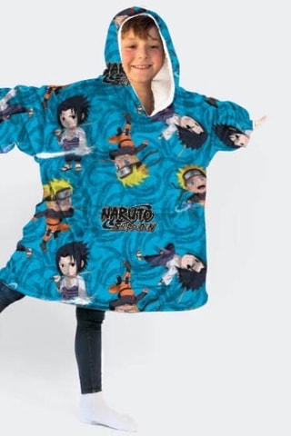 Poncho à capuche 7-14 ans Naruto - Bleu