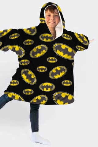Poncho à capuche 7-14 ans Batman - Noir