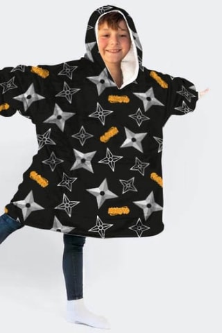 Poncho à capuche 7-14 ans Naruto - Noir