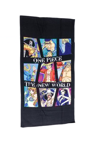 Serviette de plage One Piece - Noir et bleu - 70 x 140 cm