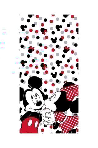 Serviette de plage Mickey et Minnie Disney - Rouge et noir - 70 x 140 cm