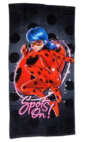 Serviette de plage Ladybug Miraculous - Noir et rouge - 70 x 140 cm