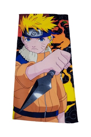 Serviette de plage Naruto - Noir et orange - 70 x 140 cm