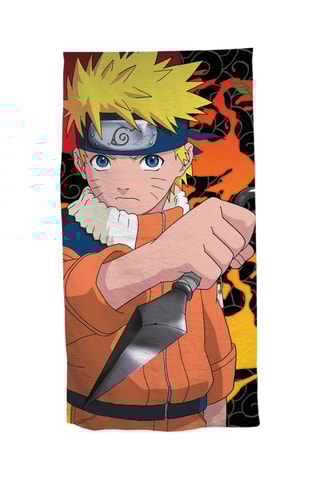 Serviette de plage Naruto - Noir et orange - 70 x 140 cm