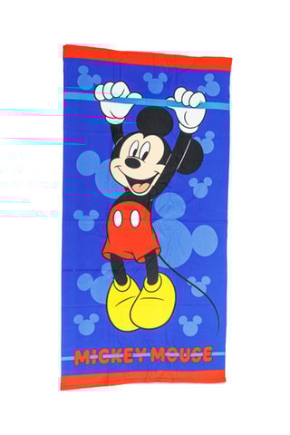 Serviette de plage Mickey Disney - Bleu et rouge - 70 x 140 cm