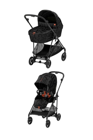 Poussette Melio Street B - Noir - De la naissance à 3 ans - Jusqu'à 15 kg et Poussette Melio Cot Street - Noir - De la naissance à 6 mois - Jusqu'à 9 kg
