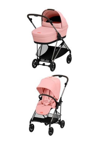 	Poussette pliable Melio - De la naissance à 3 ans - Jusqu'à 15 kg et Nacelle Melio Cot - Rose - De la naissance à 6 mois - Jusqu'à Jusqu'à 9 kg