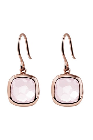 Oorbellen - Zilver Doublé Roségoud en Kwarts