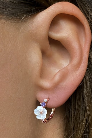 Creolen - Zilver Doublé Geelgoud en Parelmoer