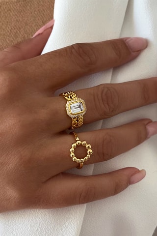 Bague - Argent plaqué or jaune