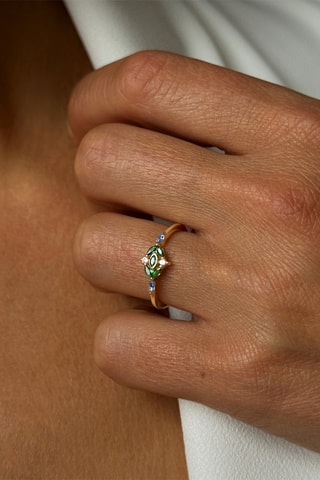 Bague - Argent plaqué or jaune