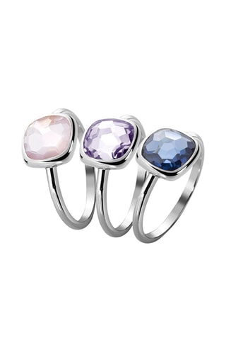 3 Ringen - Zilver, Amethist, Tanzanite en Kwarts