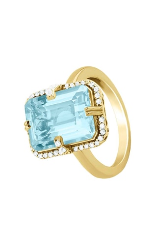 Bague - Argent plaqué or jaune et topaze