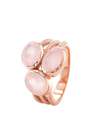 Ring - Zilver Doublé Roségoud en Rozenkwarts