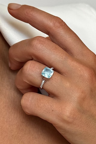 Ring - Zilver, Topaas en Zirkonia