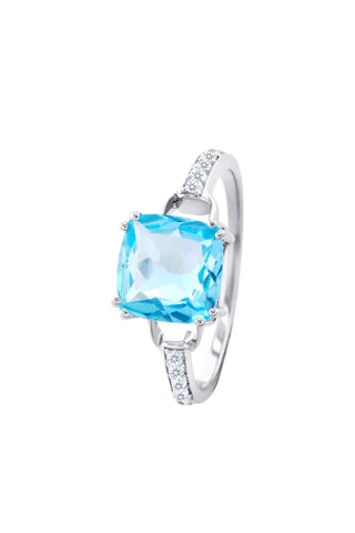 Ring - Zilver, Topaas en Zirkonia