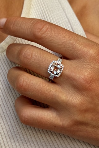 Ring - Zilver Doublé Roségoud, Kwarts en Zirkonia