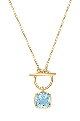 Ketting - Zilver Doublé Geelgoud en Topaas