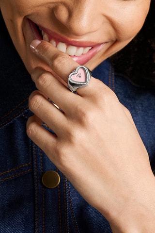 Quartz Ring - Zilverkleurig en Roze