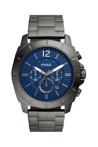 Stalen Quartz Horloge Privateer Donkergrijs en Blauw