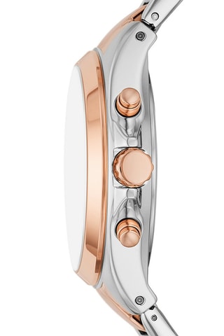 Stalen Quartz Horloge Modern Courier - Chronograaf - Zilverkleurig Roségoudkleurig