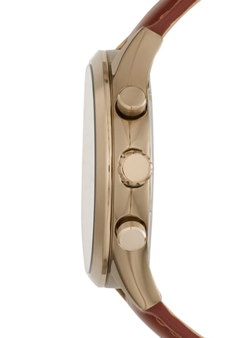 Leren Quartz Horloge Bruin en Donkergrijs