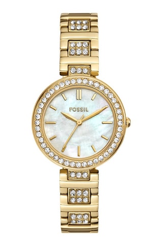 Stalen Quartz Horloge Goudkleurig