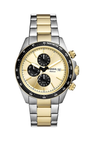 Stalen Quartz Horloge Autocross - Tachymeter - Zilverkleurig en Goudkleurig