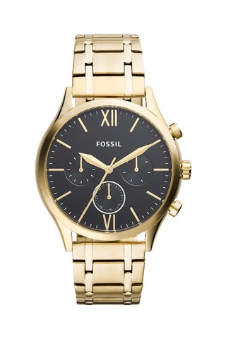 Stalen Quartz Horloge Fenmore Goudkleurig en Zwart