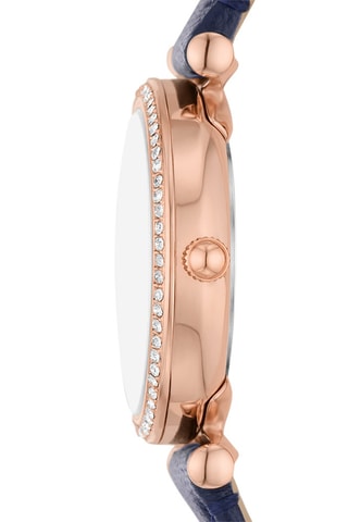 Leren Quartz Horloge - Blauw