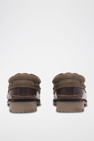 Chaussures bateau en cuir - Bordeaux