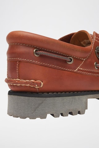 Chaussures bateau en cuir - Orange