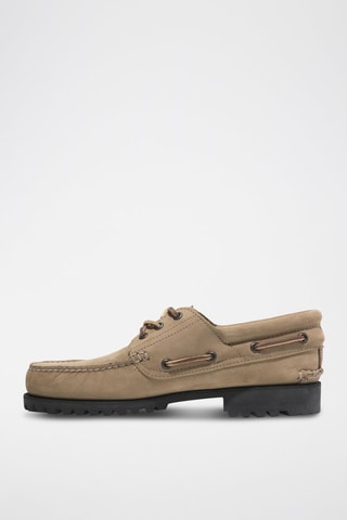 Chaussures bateau en nubuck - Beige