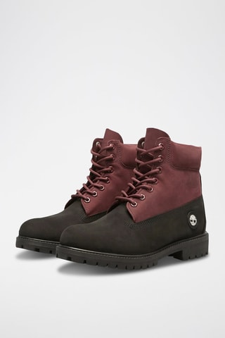 Boots en cuir - Noir et bordeaux