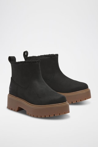 Gevoerde Nubuck Enkellaarzen - Zwart