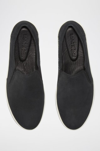 Nubuck Platform Slip-ons - Zwart