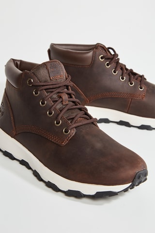 Hoge Leren Sneakers - Donkerbruin