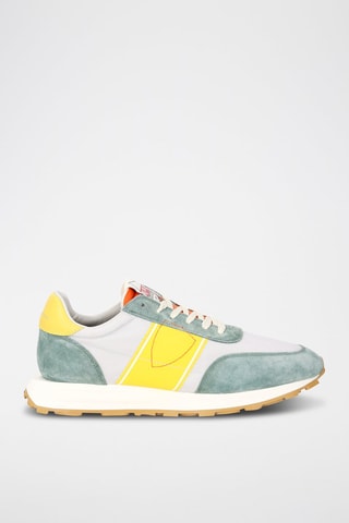 Kalfsleren Sneakers Tour - Lichtgrijs en Wit