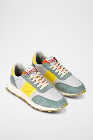 Kalfsleren Sneakers Tour - Lichtgrijs en Wit