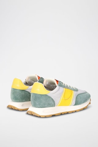 Kalfsleren Sneakers Tour - Lichtgrijs en Wit