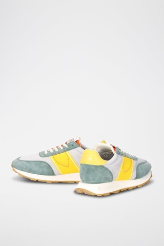 Kalfsleren Sneakers Tour - Lichtgrijs en Wit