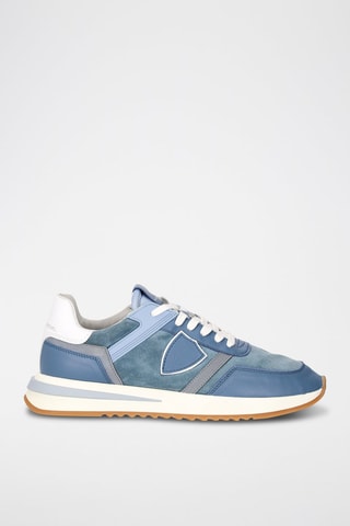 Kalfsleren Sneakers Tropez - Lichtblauw