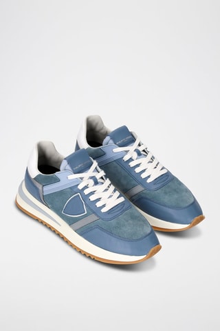 Kalfsleren Sneakers Tropez - Lichtblauw