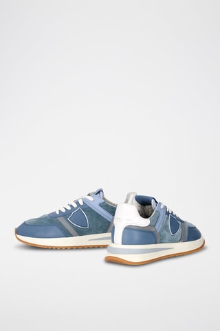 Kalfsleren Sneakers Tropez - Lichtblauw