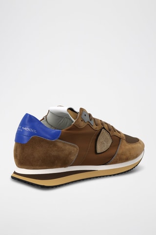 Leren Sneakers TRPX Mondial - Bruin en koningsblauw