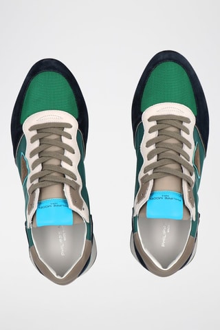 Leren Sneakers TRPX Mondial - Groen en Lichtblauw