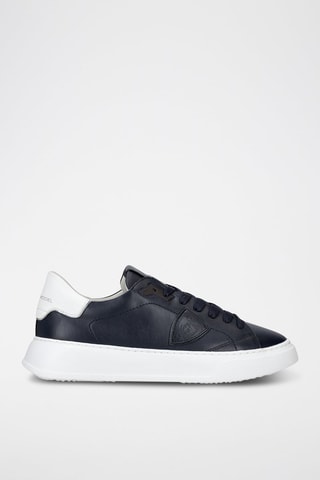 Kalfsleren Sneakers Temple - Marineblauw