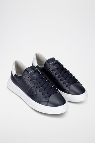 Kalfsleren Sneakers Temple - Marineblauw