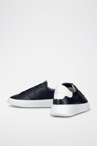 Kalfsleren Sneakers Temple - Marineblauw