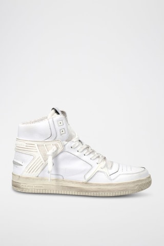 Kalfsleren Hoge Sneakers La Grande - Wit